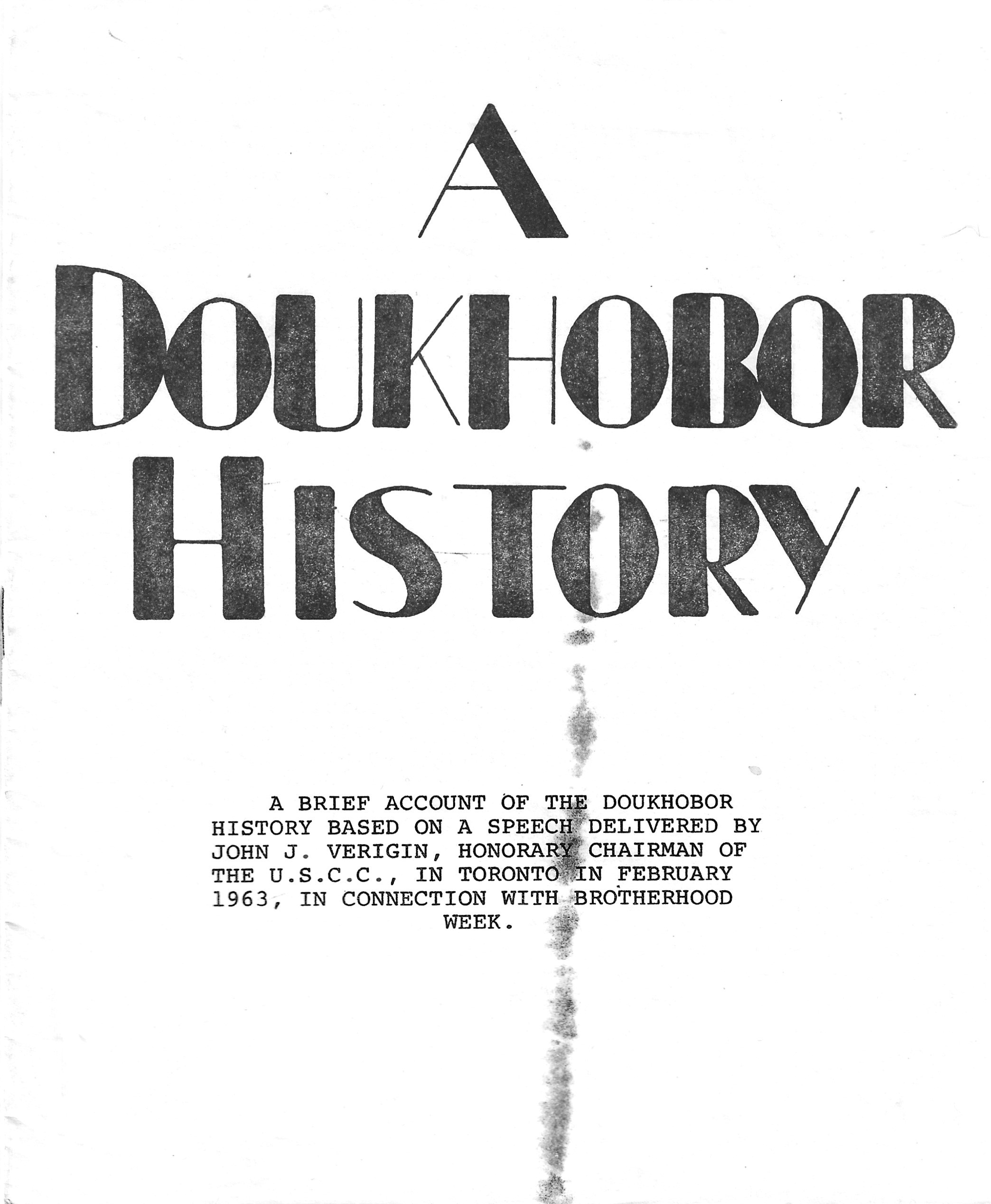 A Doukhobor History